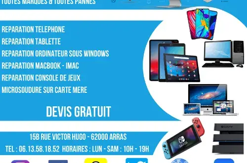 Arras Informatique & Mobile  Atelier de réparation Smartphone Tablette Ordi Console Microsoudure  Particulier et Pro